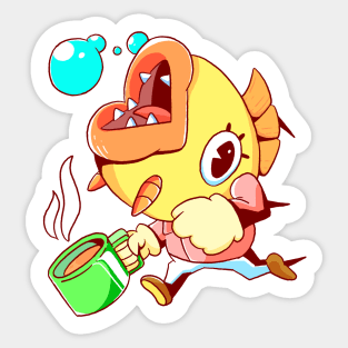 Chibi Coffee Fish Sticker